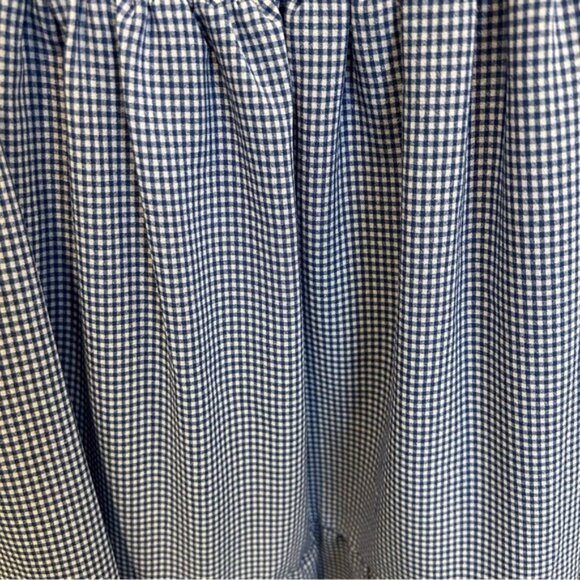 London Times Ruffled Sleeveless Smocked Midi Dress Gingham Blue - Picture 7 of 11